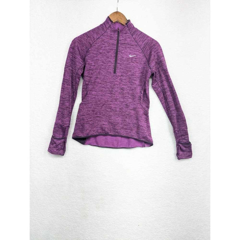 Nike Pullover Women's Purple Dri Fit 1/2‎ Zip Shirt Training Thumbhole S